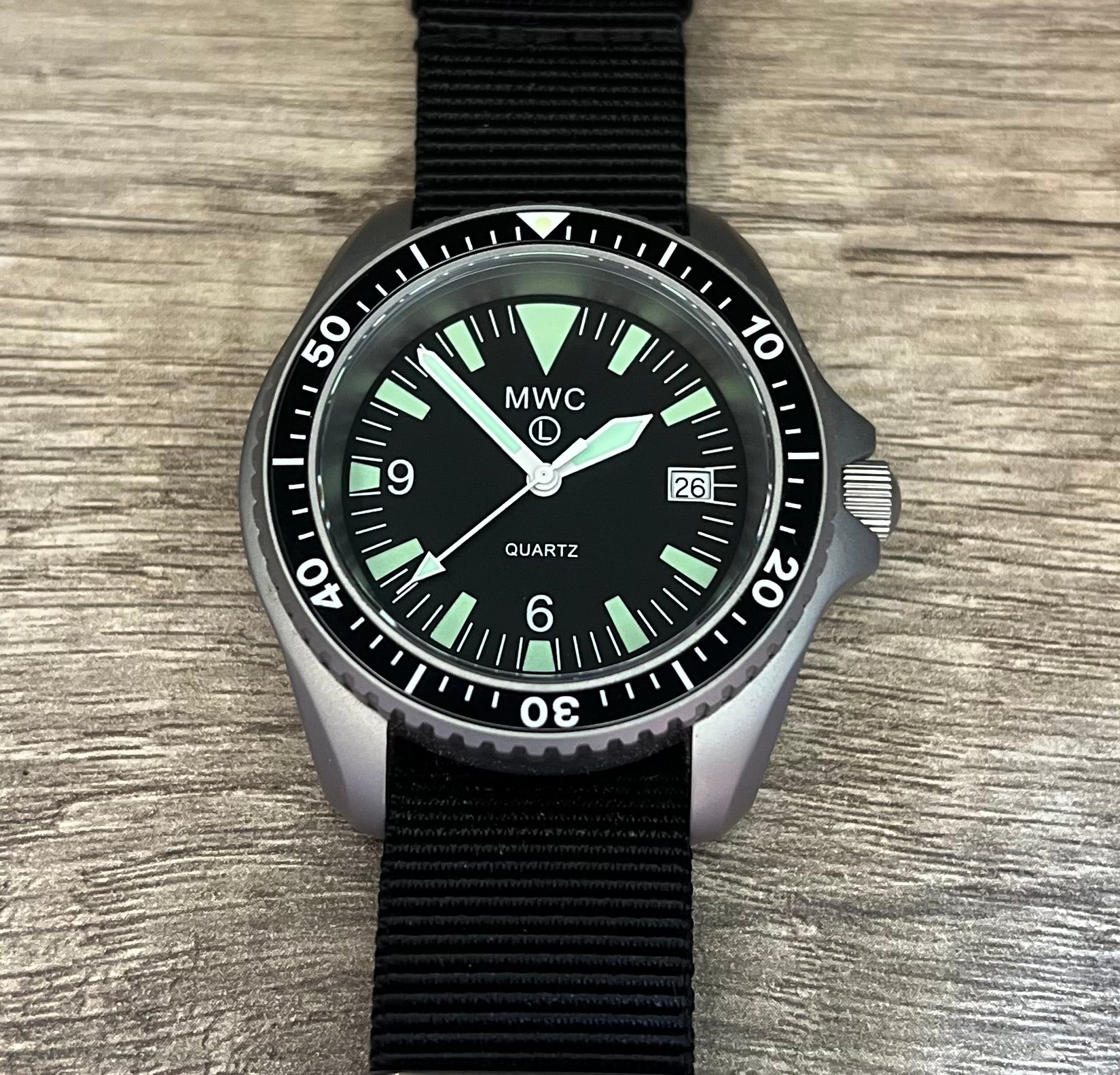 Current NATO Pattern Quartz Military Divers Watch with Sapphire Crystal and 10 Year Battery Life and Ceramic Bezel - NATO STOCK NUMBER NSN 6645-99-157-3496