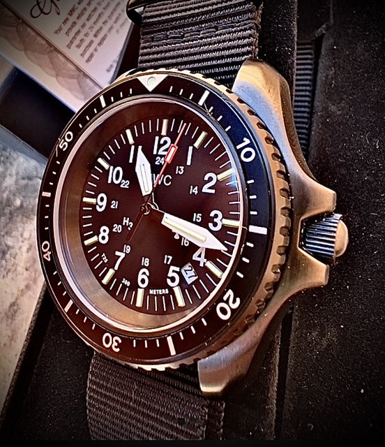 MWC Automatic Black PVD Military Divers Watch - Tritium / GTLS Illumination, Sapphire Crystal and 60 Hour Power Reserve