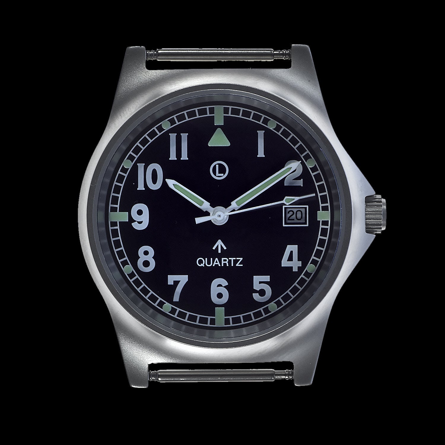 MWC G10 LM Stainless Steel Military Watch on Black Strap (Plain Engravable Caseback)