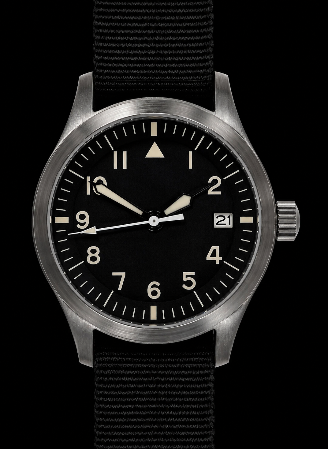 MWC Mk III Stainless Steel 1950's Pattern 100m Water Resistant Automatic Military Watch with Sapphire Crystal (Unbranded Variant with Plain Engravable Caseback)