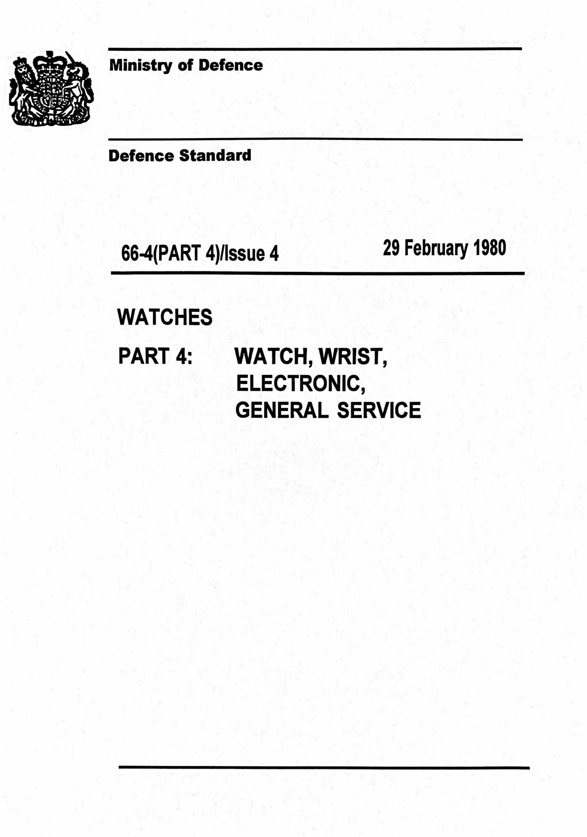 MWC W10 1970s Pattern Quartz Watch with Ronda 515 Movement - NATO Stock Number 6645-99-541-5317