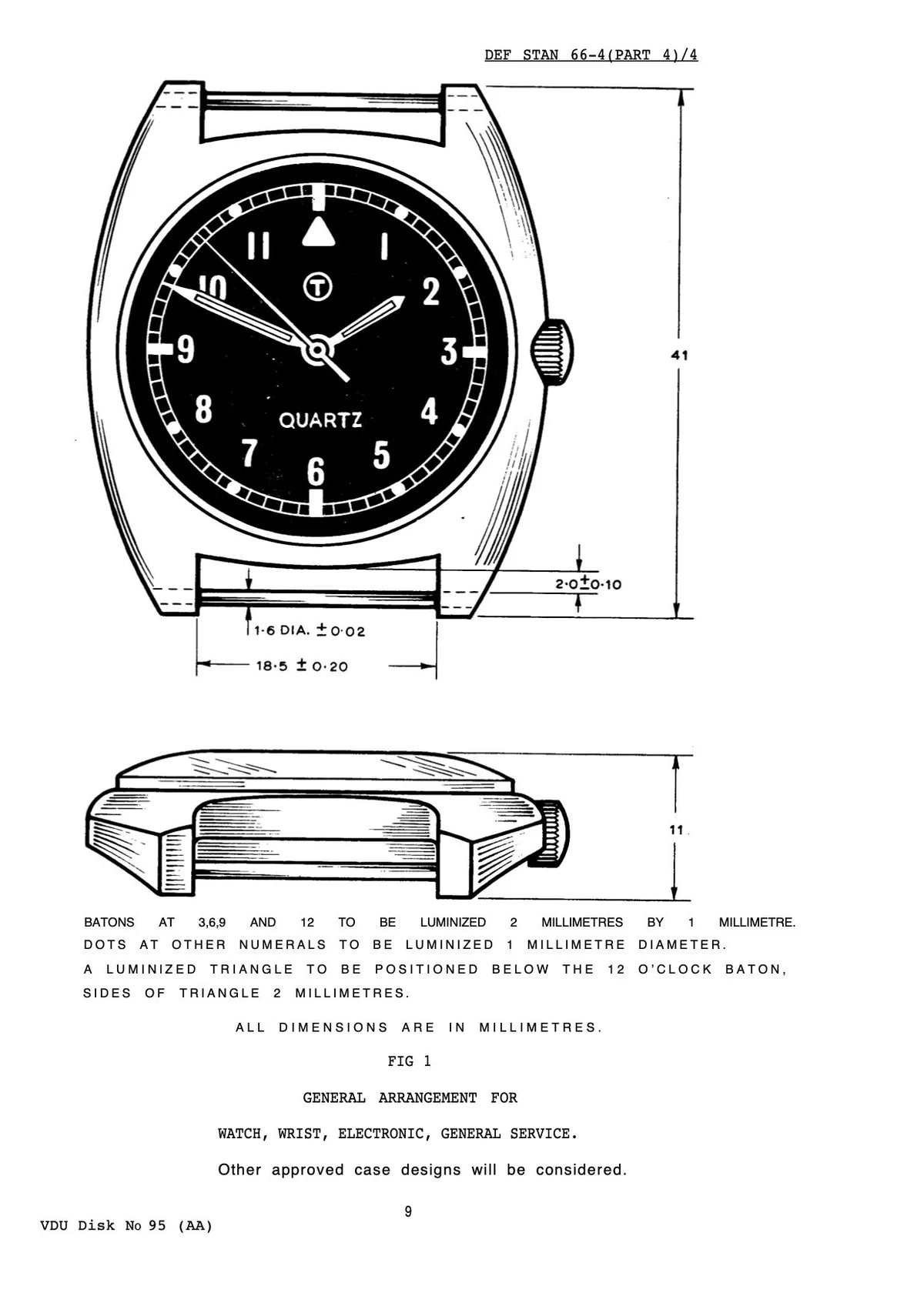 MWC W10 1970s Pattern Quartz Watch with Ronda 515 Movement - NATO Stock Number 6645-99-541-5317