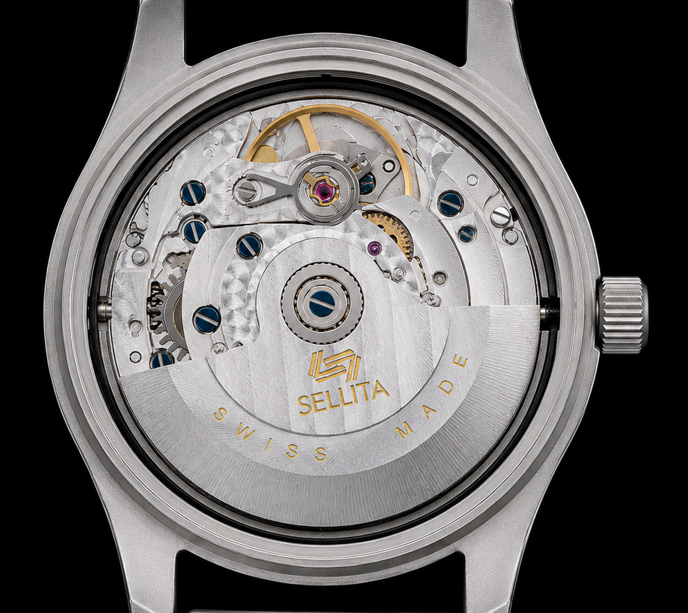 MWC 1940s/1950s "Dirty Dozen" Pattern Military Watch with 31-Jewel Swiss Sellita SW260 Automatic Movement and Domed Vintage Box Sapphire Crystal