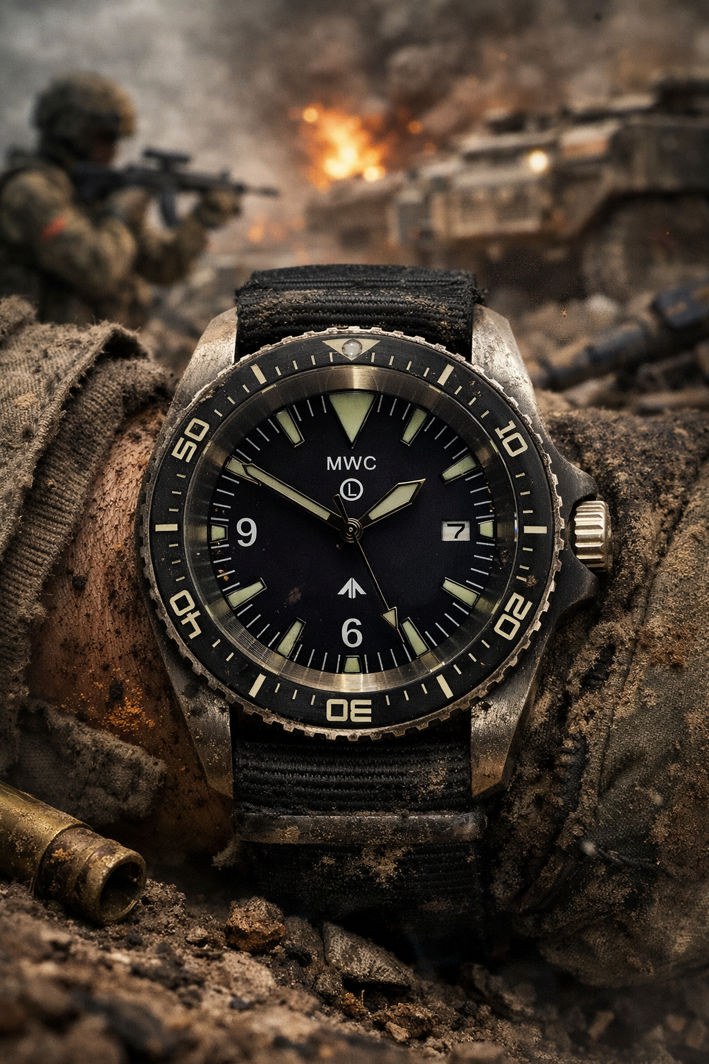 MWC Military Divers Watch Stainless Steel (Automatic) 12 Hour Dial With Sapphire Crystal and Ceramic Bezel
