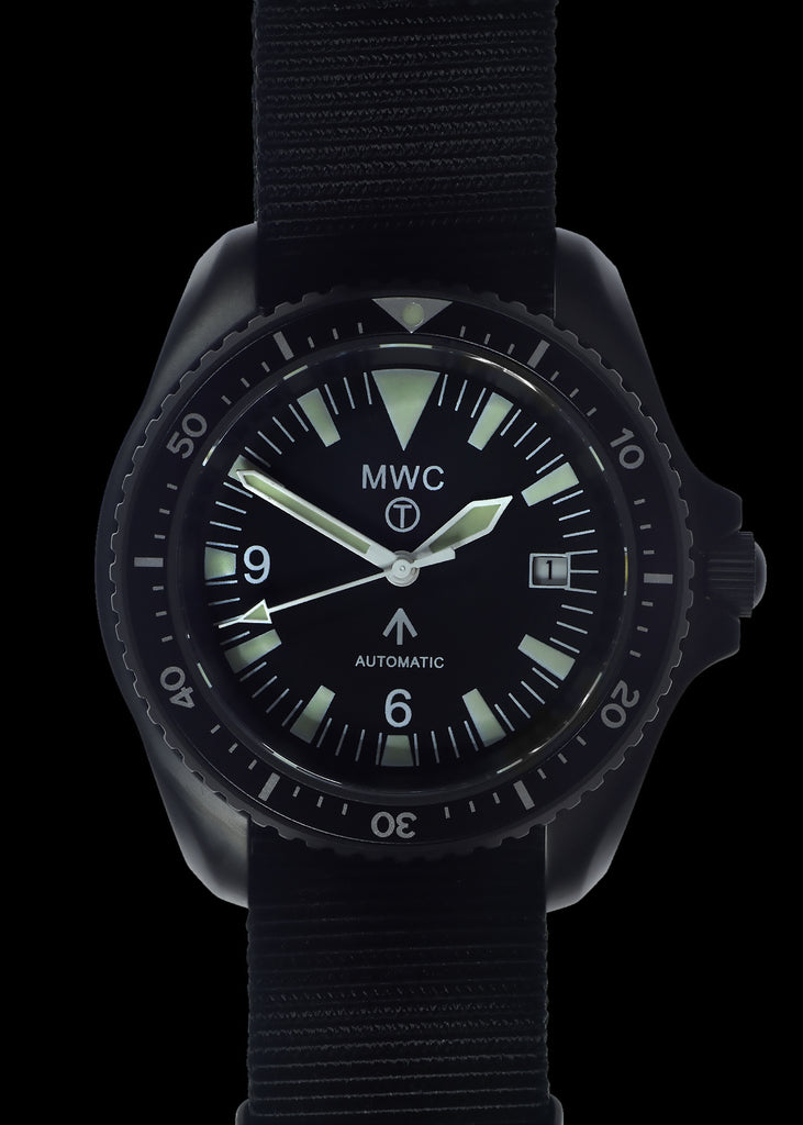 MWC 1999-2001 Pattern Black PVD Automatic Military Divers Watch - Sapphire Crystal and 60 Hour Power Reserve