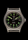 MWC G10 100m Water resistant Military Watch in Stainless Steel Case with Screw Crown and Ten Year Battery Life