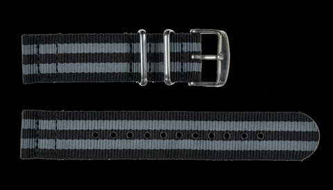 20mm US Pattern Black Military Watch Strap with Black PVD Buckles